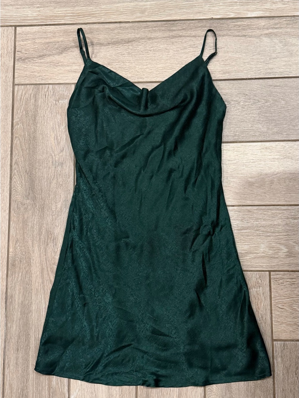 Altar'd State Dark Green Satin Slip Dress